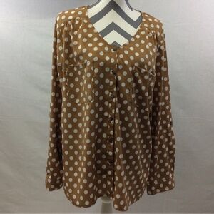 Polka Dot Button-Up Blouse - Notations Women’s Blouse